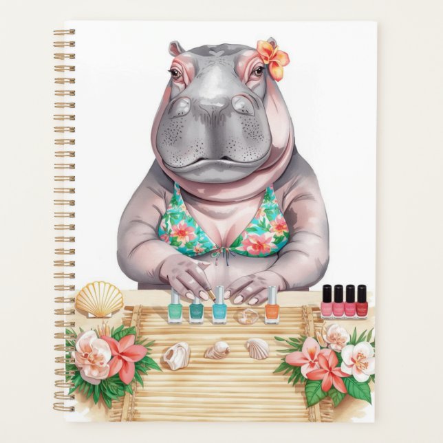 Hippopotame de Spa de Plage en Manucure de Bikini  (Devant)