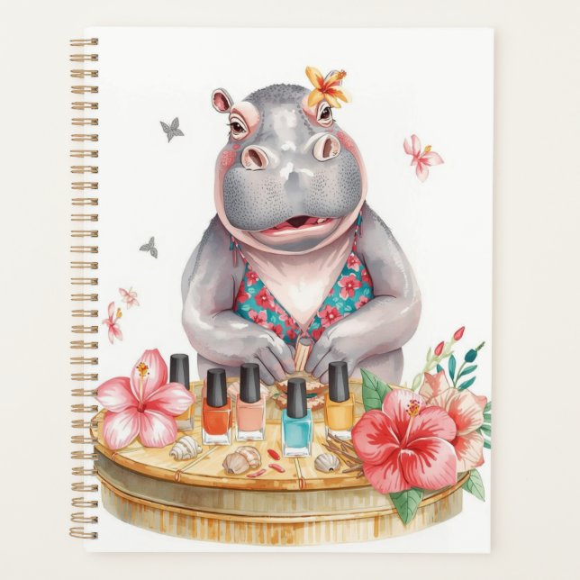  Hippopotame en bikini Manucure Beauté côtière spa (Devant)
