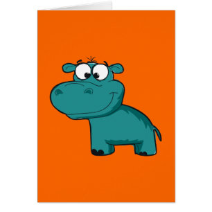 Hippopotame heureux bleu