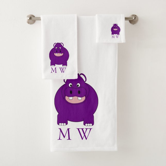 Hippopotame Monogrammé Design (En situation)