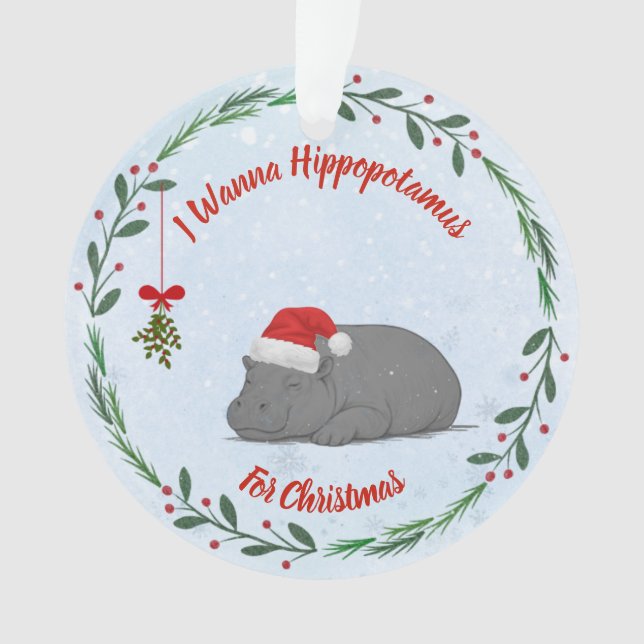 « Hippopotame pour Noël, c'est mon rêve » réglable (devant)