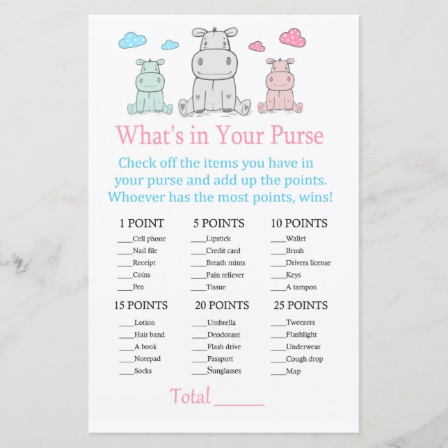 Hippopotame Qu'est-ce qu'il y a dans votre jeu de  (Devant)