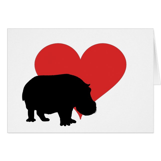 Hippopotame rouge de coeur (Devant horizontal)