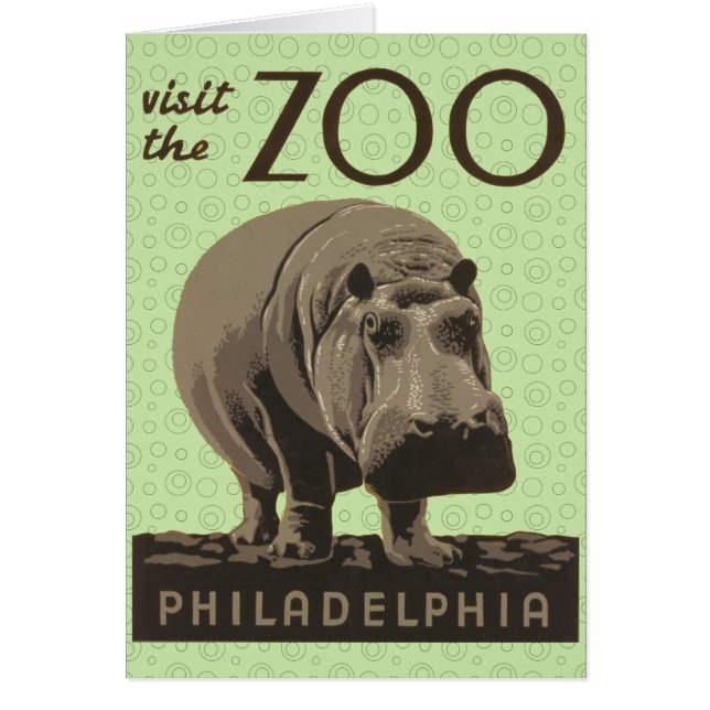 Hippopotame vintage hippo zoo poster wpa (Devant)