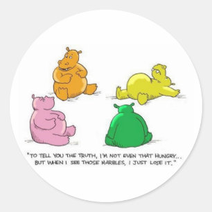 Hippopotames affamés ! - Autocollant