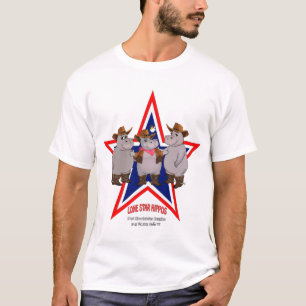 Hippopotames Lone Star, T-shirt Texas Cowboys
