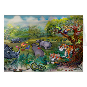 Hippopotames rhinocéros et tigres