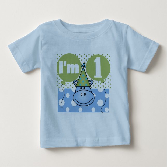 Hippopotamus 1er Anniversaire Tshirts et cadeaux (Devant)