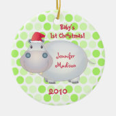 Hippopotamus Babys premier ornement de Noël (Devant)
