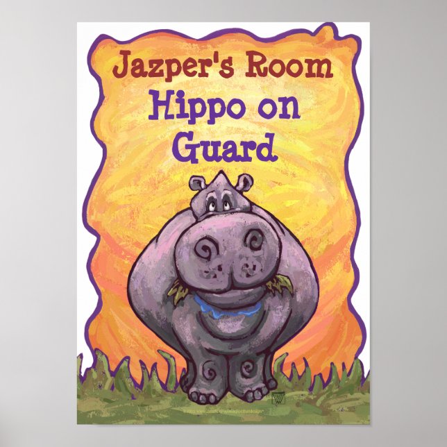 Hippopotamus Poster Personnalisé Chambre (Devant)