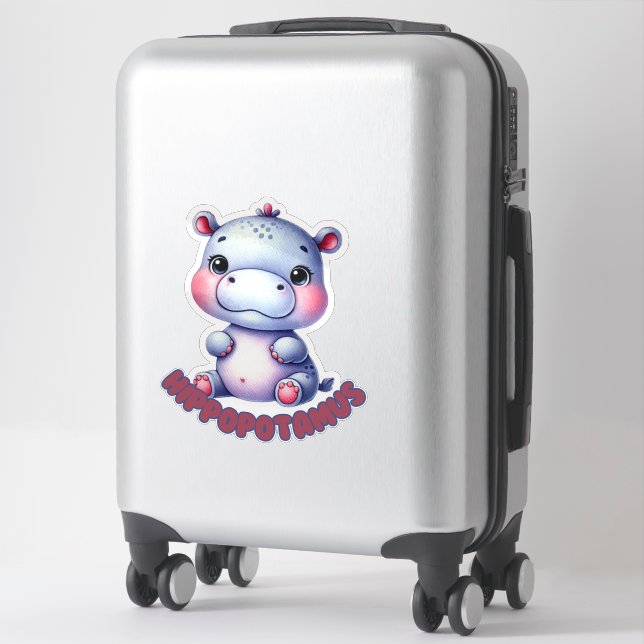 HIPPOPOTAMUS - STICKER DE NURSERY (Sur valise)
