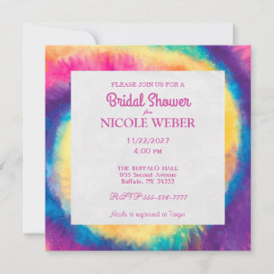 Hippy Boho Tie Dye Tye Bridal Show Invitation