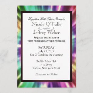 Hippy Chic Tie Tee Tye Die Faire-part de mariage