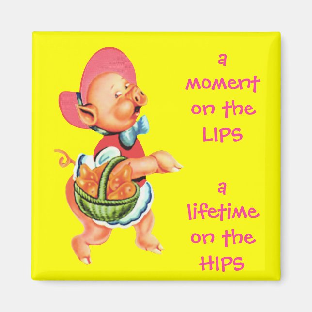 Hippy Miss Piggy Fridge Magnet (Devant)