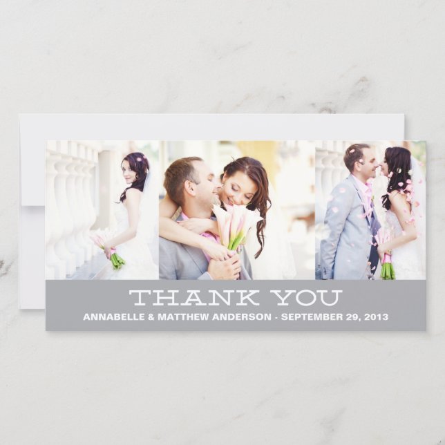 HIPSTER COLLAGE | CARTE PHOTO mariage MERCI (Devant)