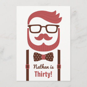 Hipster Gentleman Hommes Invitations de fête d'ann