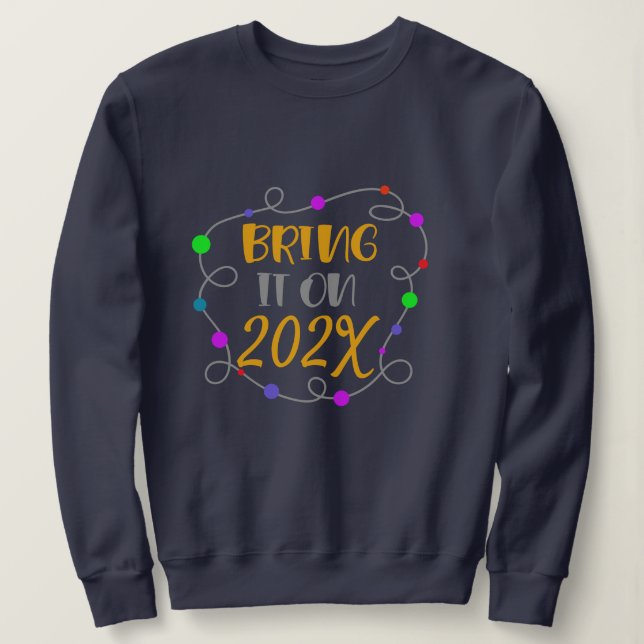 Hipster Joyeux Sweatshirt du Nouvel An - Année Per (Design devant)