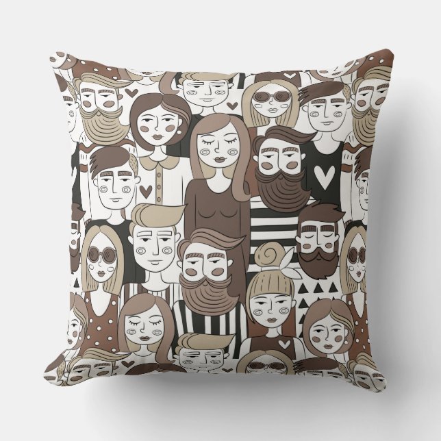 Hipster Motif lance des oreillers (Recto)