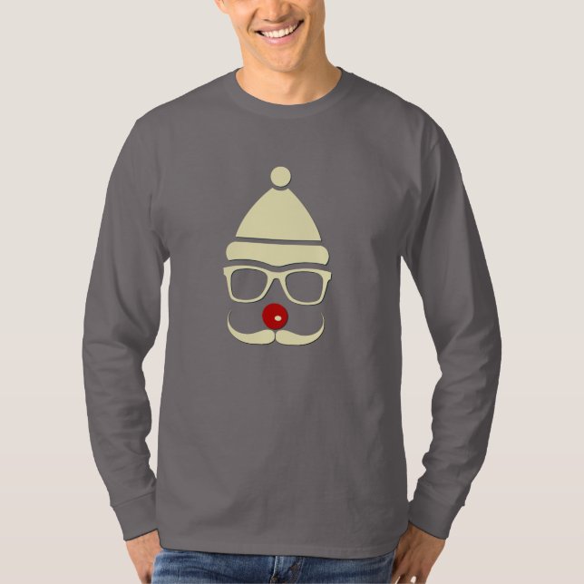Hipster Rudolph Mustache T-shirt Homme (Devant)