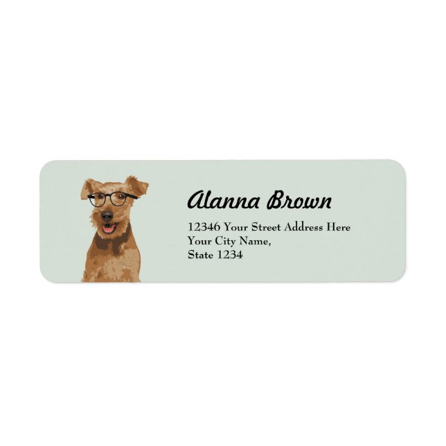 Hipster Welsh Terrier Étiquette de adresse pour Am (Devant)