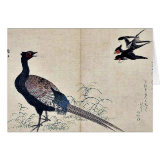 Hirondelles et faisan par Kitagawa, Utamaro Ukiyoe