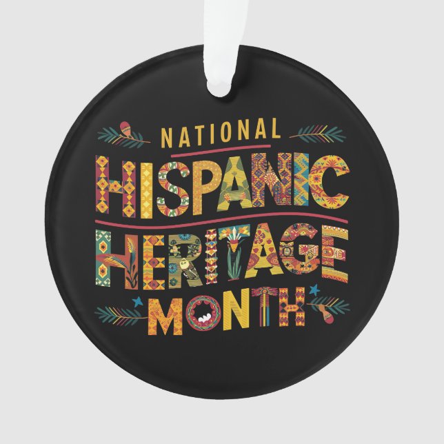 Hispanique Mois du patrimoine Acrylique Cercle Orn (devant)