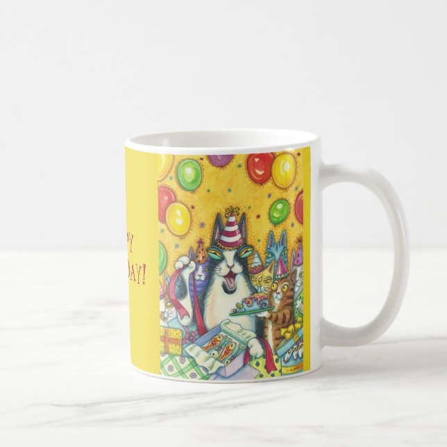 Hiss N'Fitz Cats BIRTHDAY MUG *Personnaliser Texte (Droite)