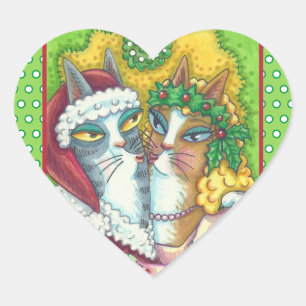 HISS N'FITZ KISSING CATS, PÈRE NOËL CLAWS STICKERS