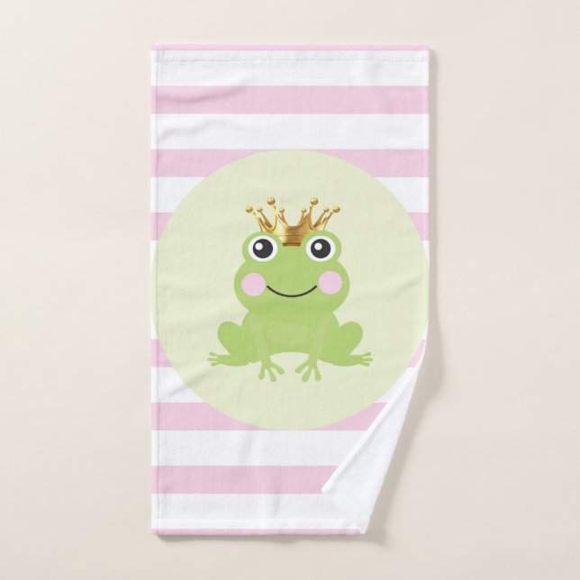 Histoire Conte de fées Prince Grenouille Rayures r (Serviette à main)