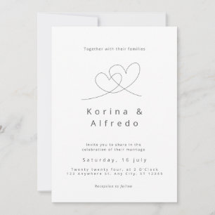 Histoire d'amour minimaliste Invitations de mariag