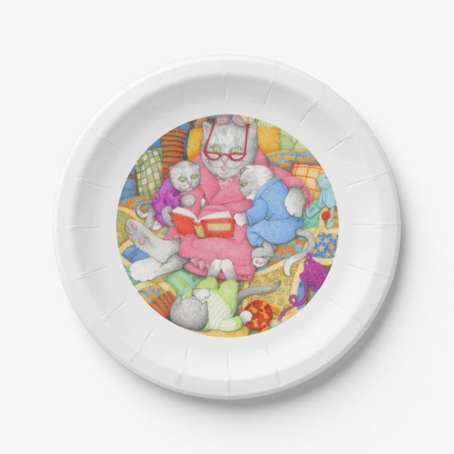 HISTOIRE DU SOIR Assiettes en papier rondes 7" (Devant)