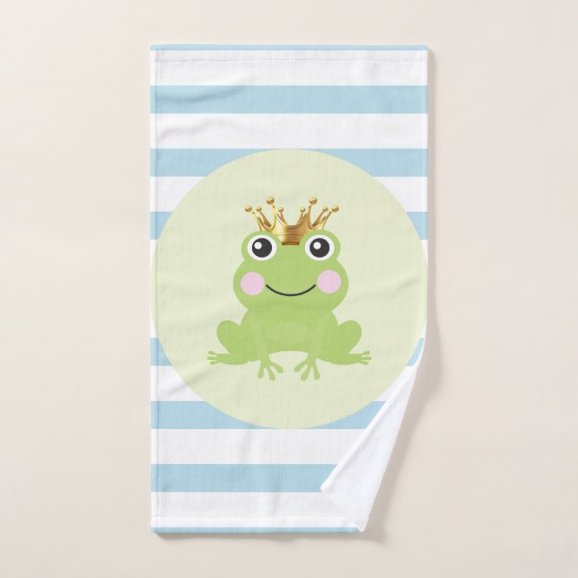 Histoire Fairy tale Frog Prince Blue Stripes (Serviette à main)