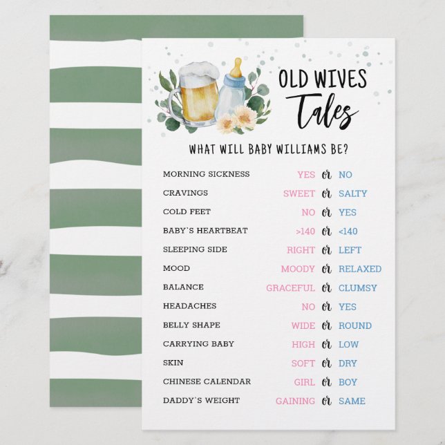 Histoires de vieilles femmes Genre Révéler Baby sh (Devant / Derrière)