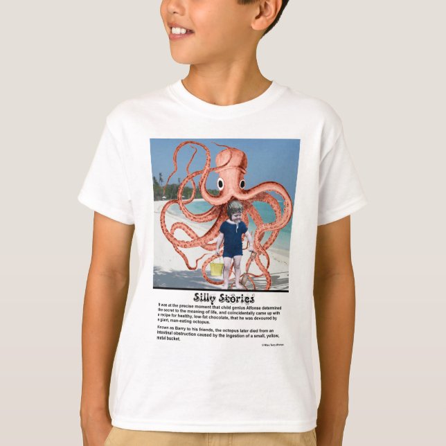 Histoires idiotes : T-shirt Octopus mangeant des h (Devant)