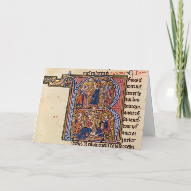 Historiated parafent "R" dépeignant le sultan (Devant)