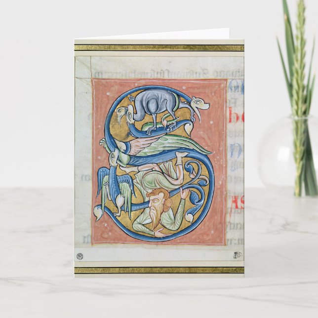 Historiated parafent "S" dépeignant un acrobate (Devant)