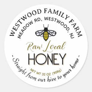 Hive à la maison Étiquette de miel avec abeille