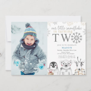 Hiver 2e anniversaire Invitation photo