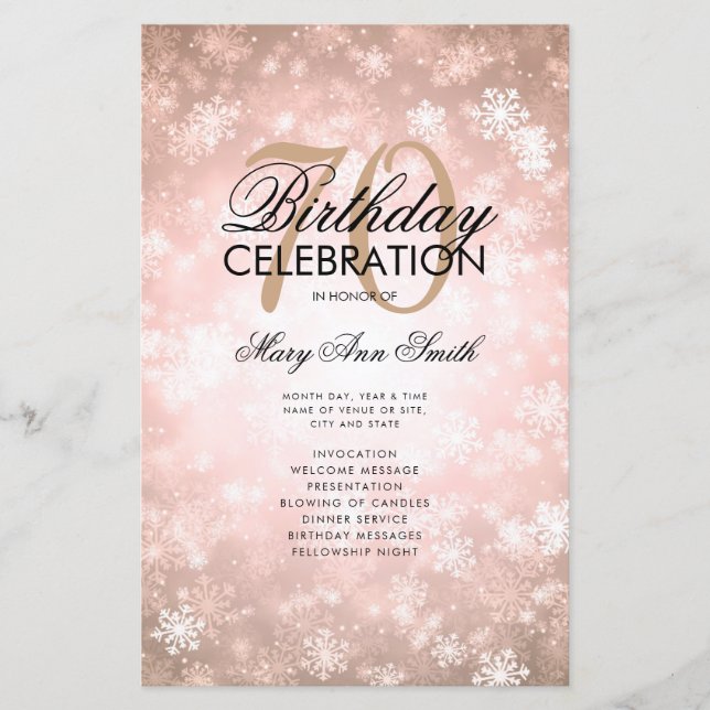 Hiver 70e anniversaire Programme Rose Gold Wonderl (Devant)
