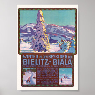 Hiver à Bielitz-Biala Affiche Vintage 1910