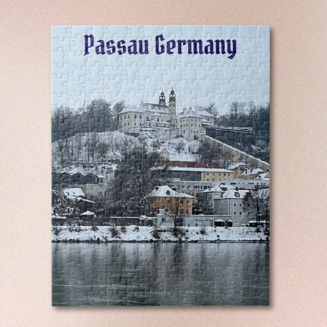 Hiver à Passau, Allemagne Jigsaw Puzzle (Text is optional and may be removed. Select "Personalize this Design" and backspace out the text.)