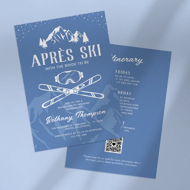 Hiver après Ski Bachelorette Invitations (Créateur téléchargé)