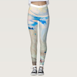 Hiver Ariel Marbre bleu Marbre de la mode Leggings