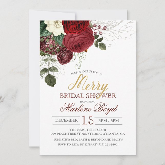 Hiver Automne Vacances Bridal Douche Invitation (Devant)