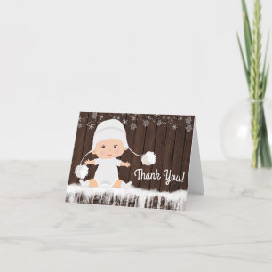 Hiver Baby shower Flocon de neige Merci Cartes