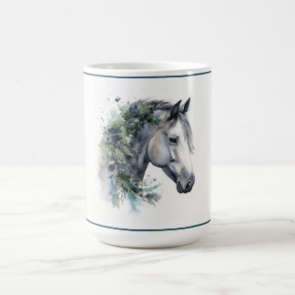 Hiver Bliss Aquarelle Cheval Mug