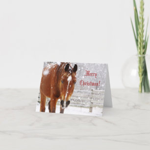 Hiver Blizzard Horse Carte de voeux Noël