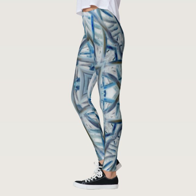 Hiver Blue Crystal Motif Leggings (Gauche)