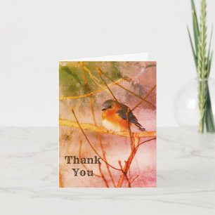 Hiver Bluebird Nature Art Carte de remerciements