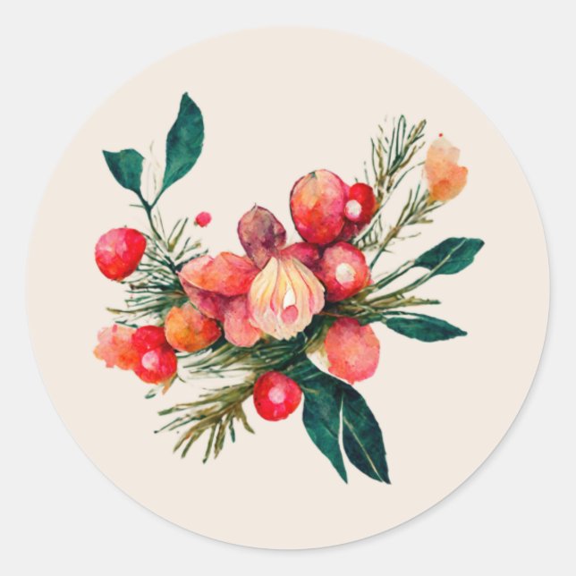 Hiver, Bouquet de Noël, Stickers (Devant)